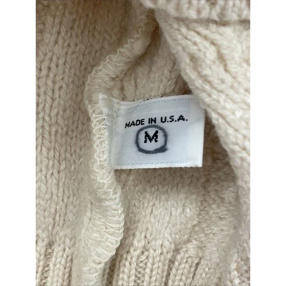 VTG St. Croix Men's Sweater USA Grandpa Core Chainlink Design Ivory Color M - Picture 6 of 12